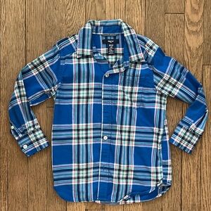 Gap Kids 4-5 Blue Plaid Shirt